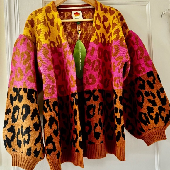FARM Rio Mixed Leopards Knit Cardigan - Picture 5 of 12